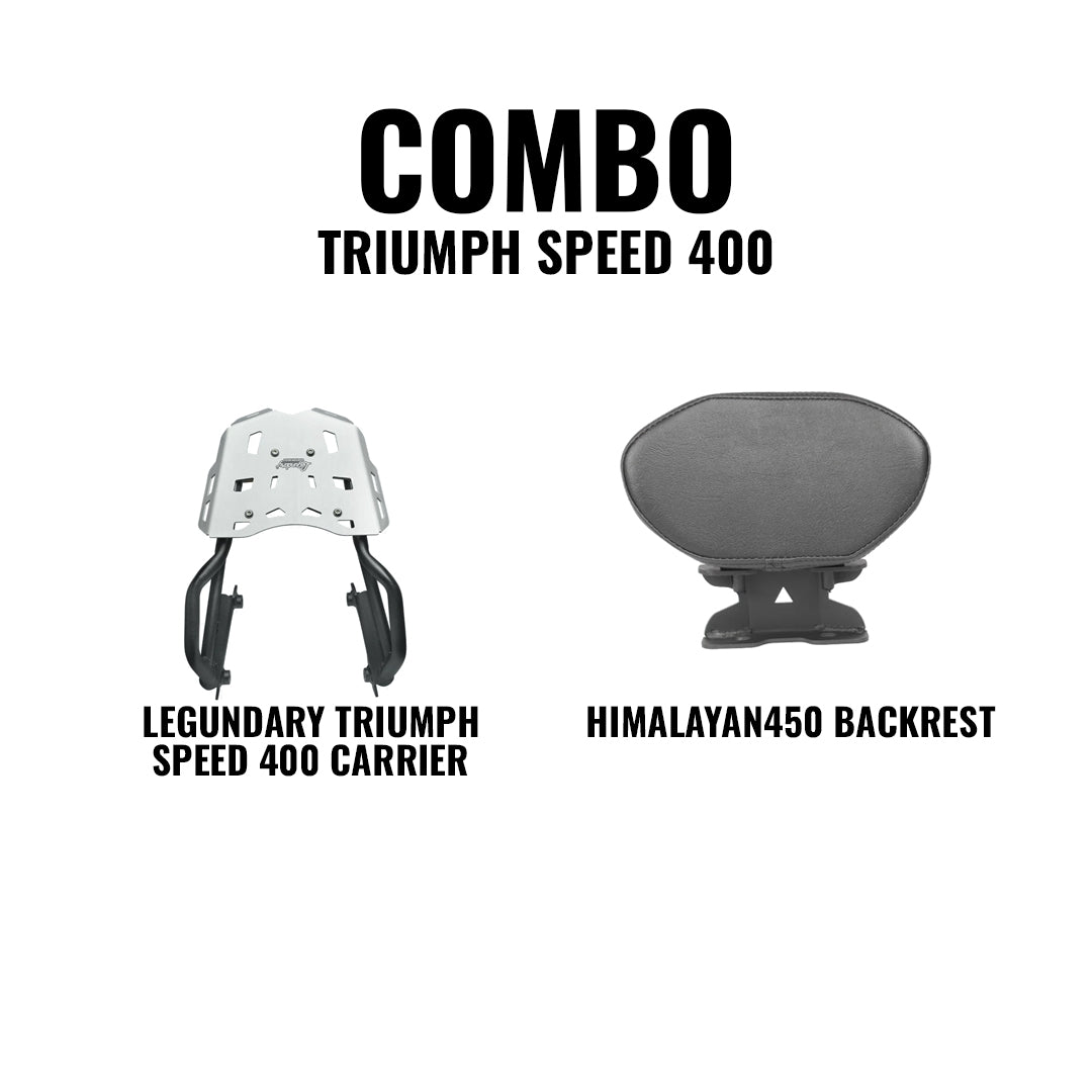TRIUMPH SPEED 400 CARRIER & LCB BACKREST COMBO