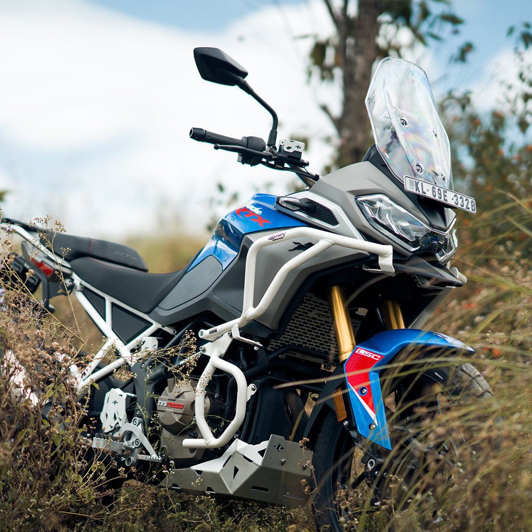 TVS APACHE RTX 300 RAPTOR CRASH GUARD UPPER & LOWER SET WHITE