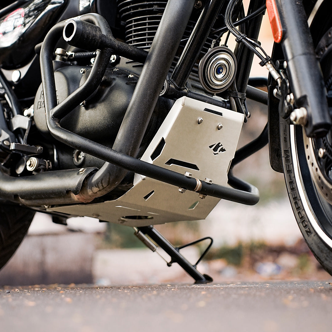 Vambrace Bash Plate Silver for Royal Enfield Hunter 350