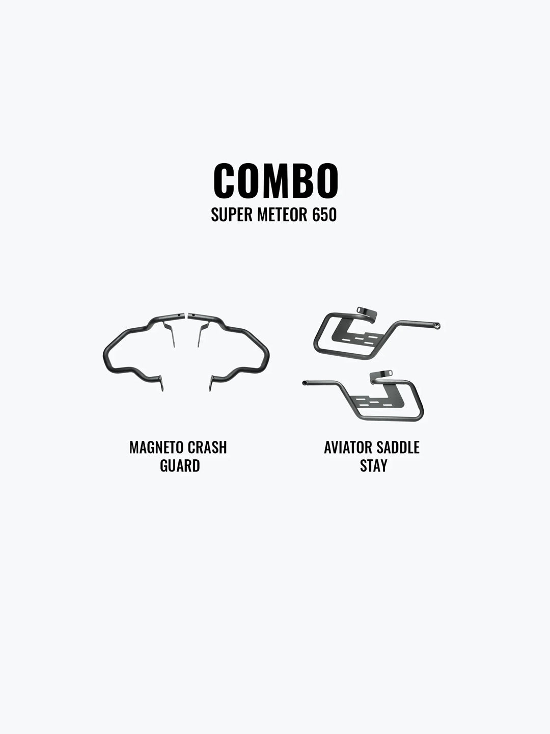 LCB Super Meteor 650 Combo Magneto Crash Guard and Aviator Saddle Stay