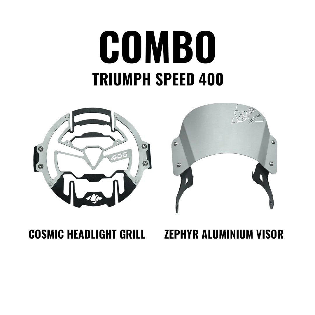 TRIUMPH SPEED 400 VISOR & HEADLIGHT GRILL COMBO